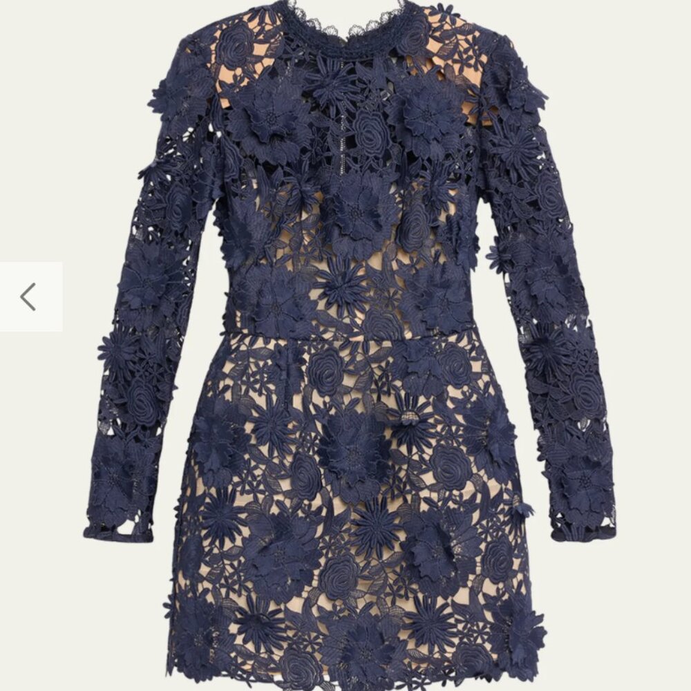 Bronx and Banco "Maia" lace mini dress appliqué